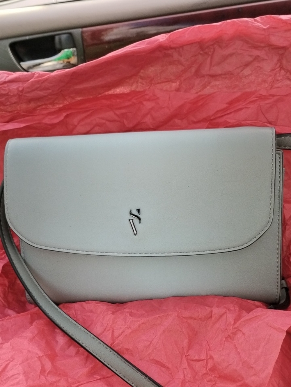 Simply Vera Vera Wang Teal and Gray Crossbody with Silver Logo